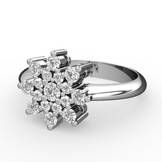 Swarovski 14 ayar beyaz altın yüzük