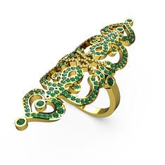 Liya Yüzük - Yeşil kuvars 8 ayar altın yüzük #1rurcps