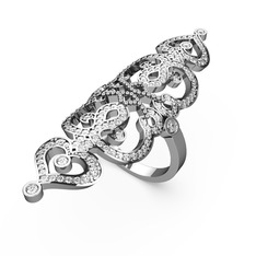 Liya Yüzük - Swarovski ve beyaz zirkon 14 ayar beyaz altın yüzük #1sps22e