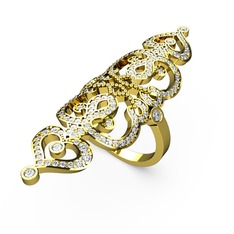 Liya Yüzük - Swarovski 14 ayar altın yüzük #2z6ba5