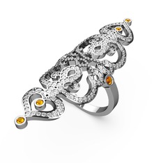 Liya Yüzük - Swarovski ve sitrin 925 ayar gümüş yüzük #eypock