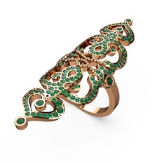 Yeşil kuvars 8 ayar rose altın yüzük