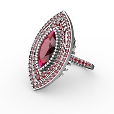 Mabeyn Mekik Yüzük - Rodolit garnet ve garnet 925 ayar gümüş yüzük #1wlu3a0