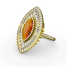 Sitrin ve swarovski 8 ayar altın yüzük
