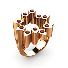 Rama Yüzük - Garnet 18 ayar rose altın yüzük #bhtrrb