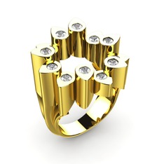Rama Yüzük - Swarovski 925 ayar altın kaplama gümüş yüzük #i7i32o