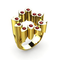 Rama Yüzük - Garnet 925 ayar altın kaplama gümüş yüzük #jtn7kg