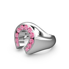 Pembe kuvars 925 ayar gümüş yüzük
