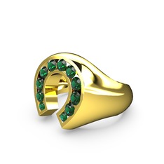 Felix Nal Yüzük - Yeşil kuvars 925 ayar altın kaplama gümüş yüzük #1qp8gq1