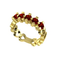 Garnet 925 ayar altın kaplama gümüş yüzük