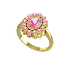 Pembe kuvars 8 ayar altın yüzük