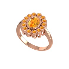 Rayiha Yüzük - Sitrin 14 ayar rose altın yüzük #1hiwai