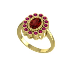 Garnet ve rodolit garnet 14 ayar altın yüzük
