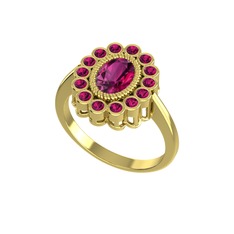 Rayiha Yüzük - Rodolit garnet 14 ayar altın yüzük #912kit