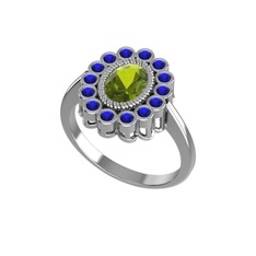 Rayiha Yüzük - Peridot ve lab safir 925 ayar gümüş yüzük #ghzwot
