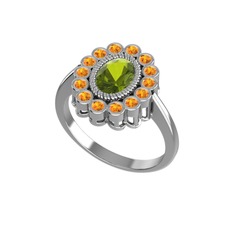 Rayiha Yüzük - Peridot ve sitrin 925 ayar gümüş yüzük #iodyky
