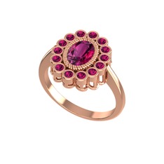 Rayiha Yüzük - Rodolit garnet 8 ayar rose altın yüzük #oahdrn