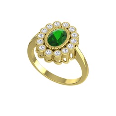 Rayiha Yüzük - Yeşil kuvars ve swarovski 18 ayar altın yüzük #rdmwqn