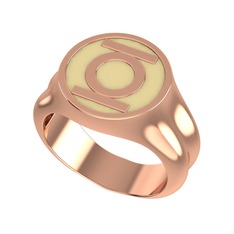 Green Lantern Yüzük - 925 ayar rose altın kaplama gümüş yüzük (Ekru mineli) #19rc3k8