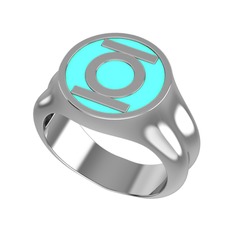Green Lantern Yüzük - 925 ayar gümüş yüzük (Turkuaz mineli) #1s1y2l5