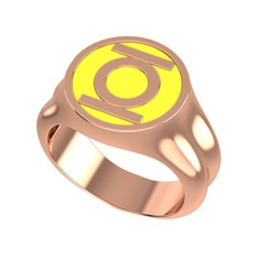 Green Lantern Yüzük - 14 ayar rose altın yüzük (Sarı mineli) #hsius