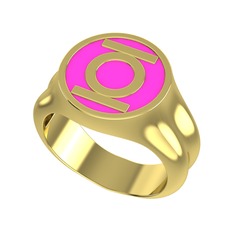 Green Lantern Yüzük - 14 ayar altın yüzük (Neon pembe mineli) #jn78wg