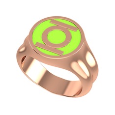 8 ayar rose altın yüzük (Açık yeşil mineli)