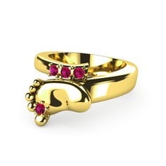 Rodolit garnet 18 ayar altın yüzük