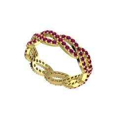 Rodolit garnet 14 ayar altın yüzük