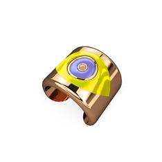 Palmira Mineli Nazar Yüzük - 14 ayar rose altın yüzük (Sarı mineli) #109pbrl