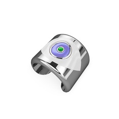 Palmira Mineli Nazar Yüzük - 18 ayar beyaz altın yüzük (Beyaz mineli) #10wrzbv