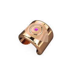 Palmira Mineli Nazar Yüzük - 8 ayar rose altın yüzük (Ekru mineli) #11r7ek