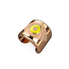 Palmira Mineli Nazar Yüzük - 18 ayar rose altın yüzük (Ekru mineli) #12perdk