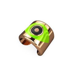 Palmira Mineli Nazar Yüzük - 14 ayar rose altın yüzük (Neon yeşil mineli) #13mml5v