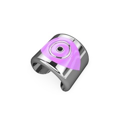 14 ayar beyaz altın yüzük (Açık pembe mineli)