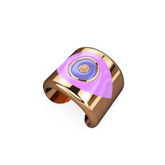 8 ayar rose altın yüzük (Açık pembe mineli)