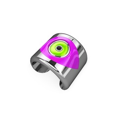 925 ayar gümüş yüzük (Neon pembe mineli)