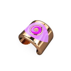 14 ayar rose altın yüzük (Açık pembe mineli)