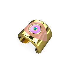 14 ayar altın yüzük (Pastel pembe mineli)