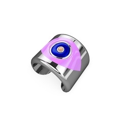 8 ayar beyaz altın yüzük (Açık pembe mineli)