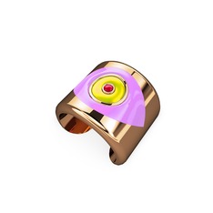 14 ayar rose altın yüzük (Açık pembe mineli)