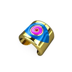 8 ayar altın yüzük (Mavi mineli)