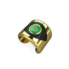 14 ayar altın yüzük (Siyah mineli)