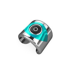 Palmira Mineli Nazar Yüzük - 8 ayar beyaz altın yüzük (Turkuaz mineli) #1ft0fk3