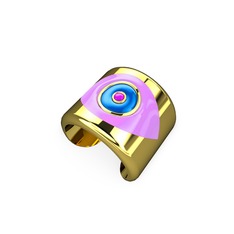 Palmira Mineli Nazar Yüzük - 18 ayar altın yüzük (Açık pembe mineli) #1hia8q2