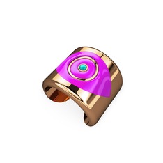 14 ayar rose altın yüzük (Neon pembe mineli)
