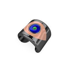 Palmira Mineli Nazar Yüzük - 925 ayar siyah rodyum kaplama gümüş yüzük (Pastel pembe mineli) #1mozvym