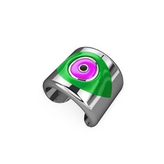 14 ayar beyaz altın yüzük (Yeşil mineli)