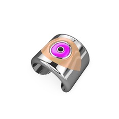 14 ayar beyaz altın yüzük (Ekru mineli)