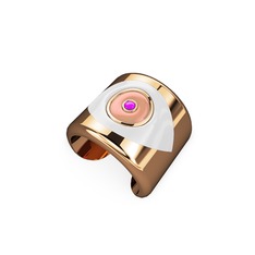 Palmira Mineli Nazar Yüzük - 8 ayar rose altın yüzük (Beyaz mineli) #1oi0l8z